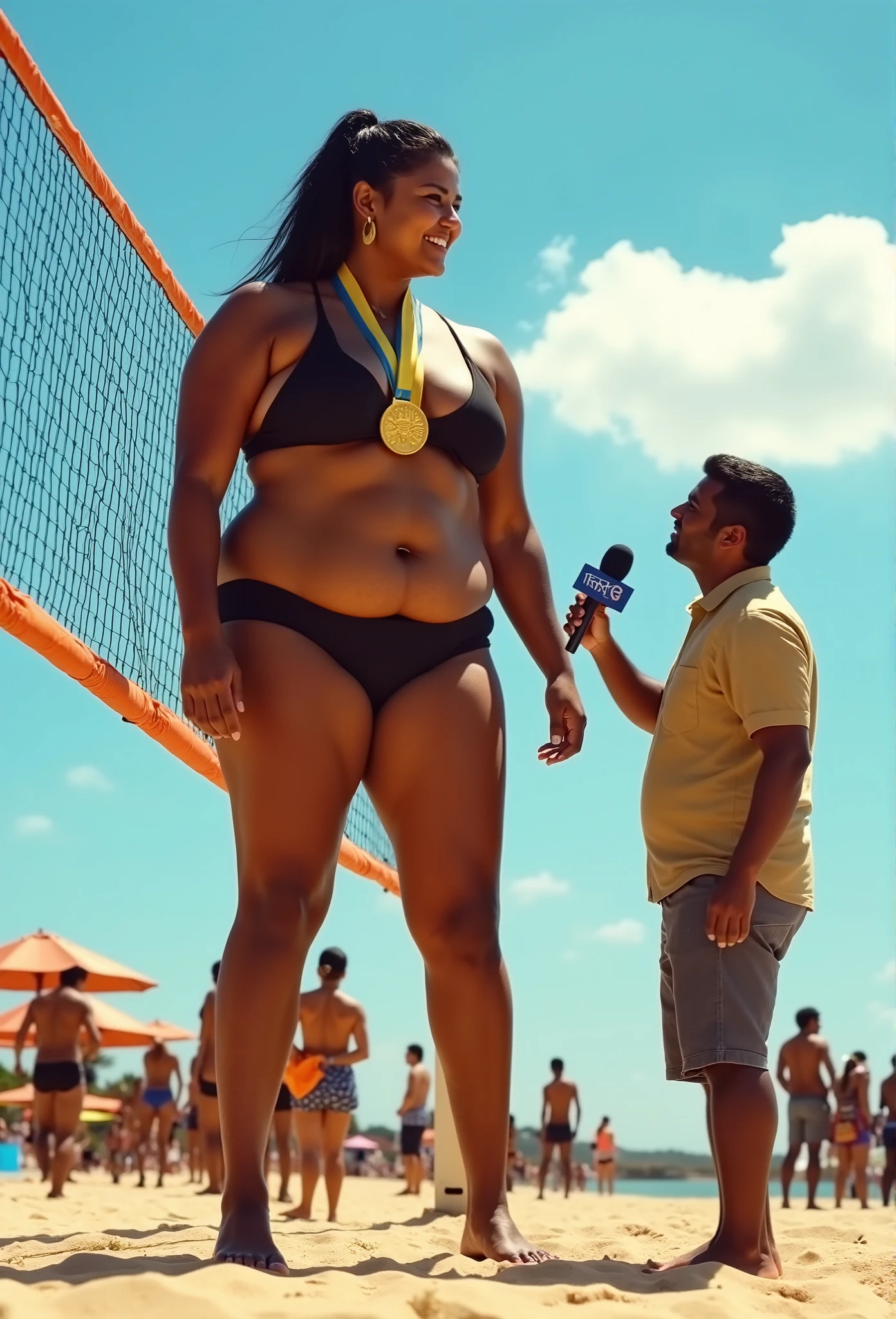 a young very muscular and busty woman lifting a scared man over her head, standing on a rooftop near the edge, arrogant grin, 1 woman, 1 man, detailed face, detailed clothing, detailed musculature, dynamic action pose, dramatic lighting, cinematic perspective, moody atmosphere, vivid colors, photorealistic, (best quality,4k,8k,highres,masterpiece:1.2),ultra-detailed,(realistic,photorealistic,photo-realistic:1.37)