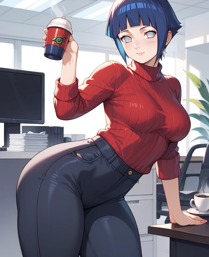 Freena angrily confronts her desktop computer,Dark Room,A huge amount of beer cans scattered around
