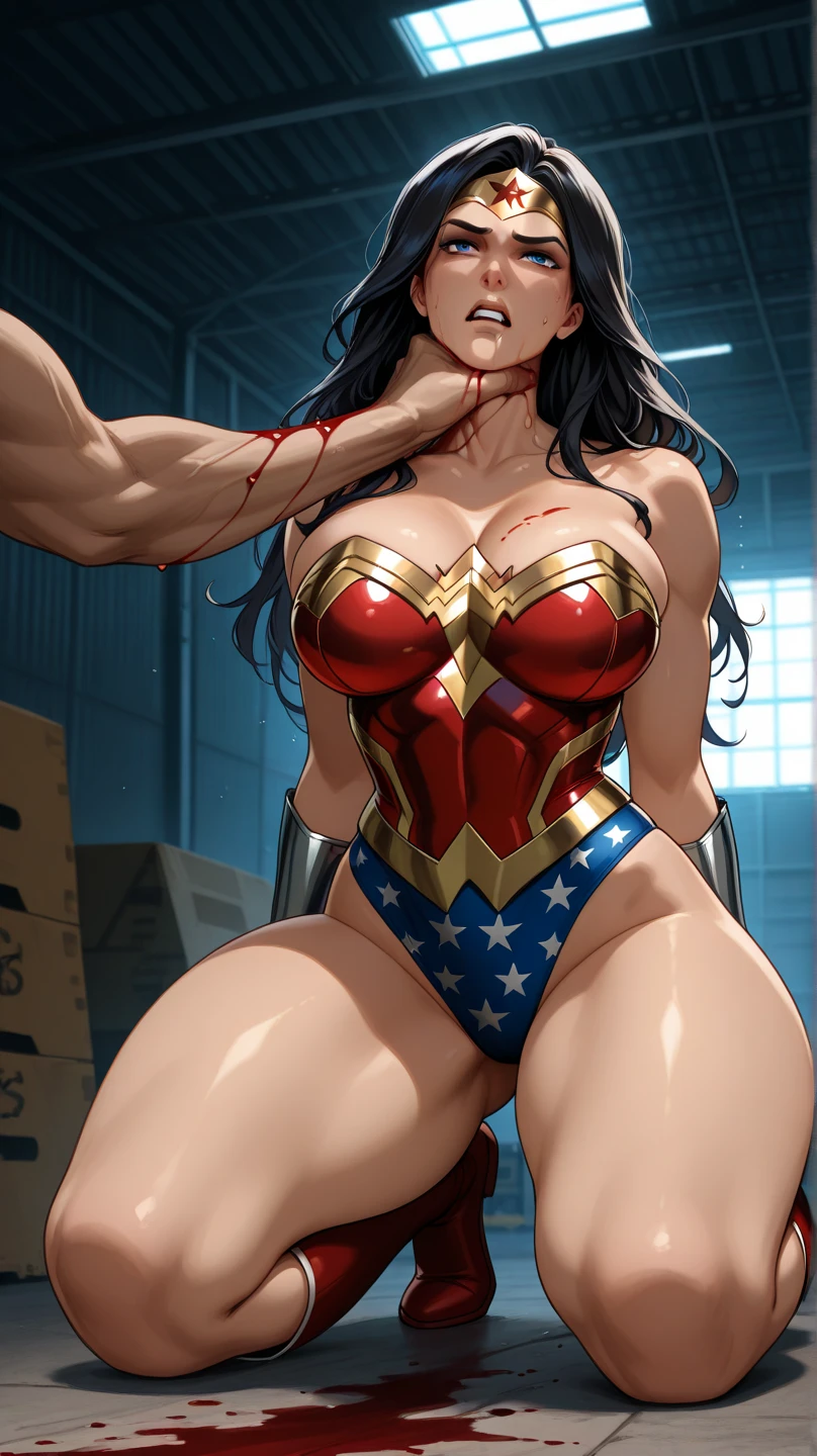 highest quality、complete limbs、Beautiful woman、solo、((brown haired woman:1.4))、((A woman with a tied hairstyle))、(((big breasted woman:1.3)))、((Woman in a ripped Supergirl long sleeve leotard:1.3))、((A woman's leotard is torn and her breasts are exposed:1.3))、skyscrapers at night、(((nsfw:1.5)))、(((A woman surrounded by five naked men:1.3)))、men hugging women、(men and women having sex:1.5)、((A man moves his leotard's crotch area and inserts his penis into a woman's pussy.:1.3))、((The woman is crying out in pleasure:1.5))、((A woman panting with acme:1.3))、insult、gang rape、rape、((The woman's body is covered in semen:1.5))、Semen is pouring into a woman's、(((violence)))、The woman's body is bent backwards