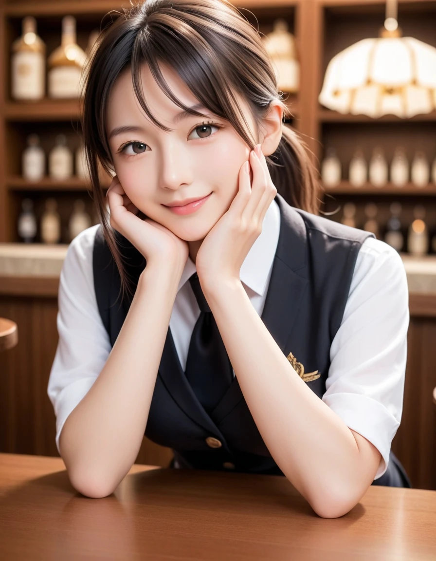 There is a woman holding a cup and spoon, sakimichan, trending on cgstation, ( waitress ) girl, mysterious coffee shop girl, anime girl in real life, Chen Xintong, shikamimi, sakimichan hdri, cute kawaii girl, sakimi chan, Trending on cgstation, surreal 