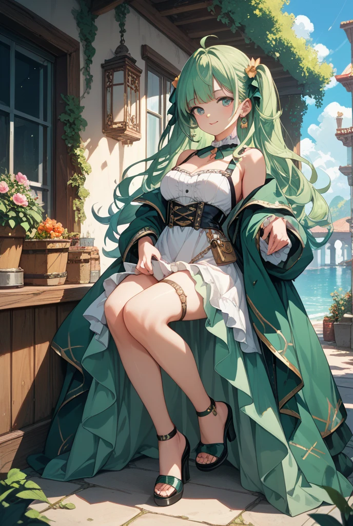 The elf stands and looks at the camera, green eyes and white hair, She lifts her skirt with her hands, Upskirt, blue skies, Beautiful clear blue sky, green hairpins in the hair, skinny waist, Slender figure, Appearance of the model, confusion, sexuality, nahida, pixie, elf ears, Beautiful ears, green colored eyes, People's casual clothes, pantyhouse, white pantyhose, little chest, you can see the, Upskirt, Elf Girl, Sweet girl, attractive anime girl, beautiful anime girl, Cute beautiful anime woman, detailed digital anime art, beautiful anime girl, beautiful anime girl, Anime with small details, Best Quality, Masterpiece, Ultra-detailed, Beautiful, hight resolution, Original,CG 8K ультрареалистичный, perfect artwork, beatiful face, Face Clean, Skin, hyper realistic, Ultra Detailed, A detailed eye, dramatic lighting, (Realistic) Realistic, Full HD, Best Quality, Best Quality, Beautiful lighting, (8k wallpaper of extremely detailed CG unit), High Details, sharp-focus, The art of dramatic and photorealistic painting, beautiful smile, ((naked ass)), Breasts are small, little chest, Nipple, Chest contour, pussy, (((Naked))), (dressless), (kitty), ((SFW)),