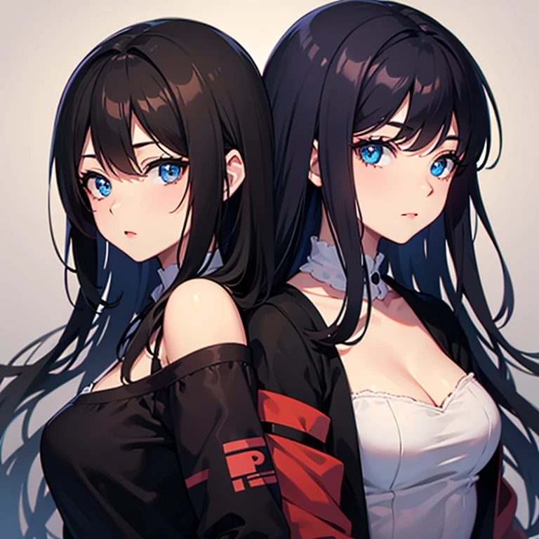 Naruto comic panel, Girl with long dark navy blue hair, side bangs, lavender eyes without Byakugan pupils, pale skin like snow and a thin body.