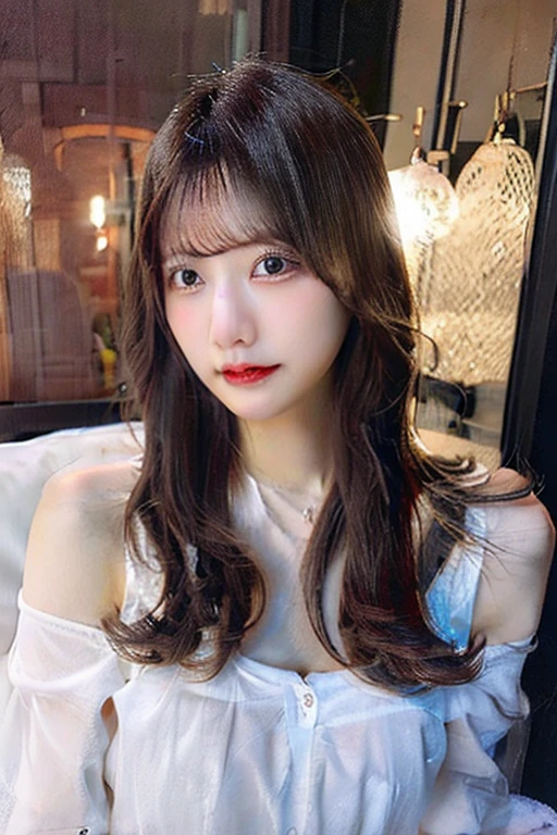 best qualtiy,tmasterpiece,超A high resolution,(realisticlying:1.4),
1girll long curly hair,Rich in detail, shoulder,cleavage,Knitwear, Deep shading, messy room, sit pose, Sitting on an object yoona snsd