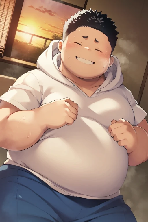 beautiful, chubby, (very short hair),pudgy face, (naughty) (high school students),((young)), (androgynous), ((boyish)), (handsome), (thick), overweight, (beefy), (nipples),(cute), ((obesity)), (naughty brat), (へそ), (ぽっちゃりした体), big belly, (汗ばんだ体), (臭そうな体), 