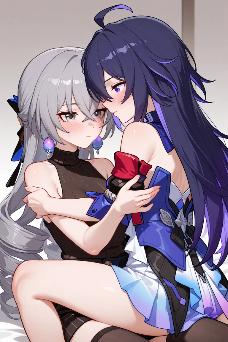 NSFW,masterpiece,Highest quality,High resolution,Super detailed,Star Town Suisei\(Hololive\),Blue Hair,One Side Ponytail,Blue Eyes,Small breasts,(Adventurer),(Fantasy),armor,breastplate,leotard,Off the shoulder,Removable sleeves,Micro Mini Skirt,Adventurerギルド,reception,Embarrassed,(Expecting face),Frustrated face,(Fawning),(Strong-faced men),A man puts his hands on her waist and hugs her,(caress),Having sex,Insert,Creampie,(Squirting),(lover),heart,From the side