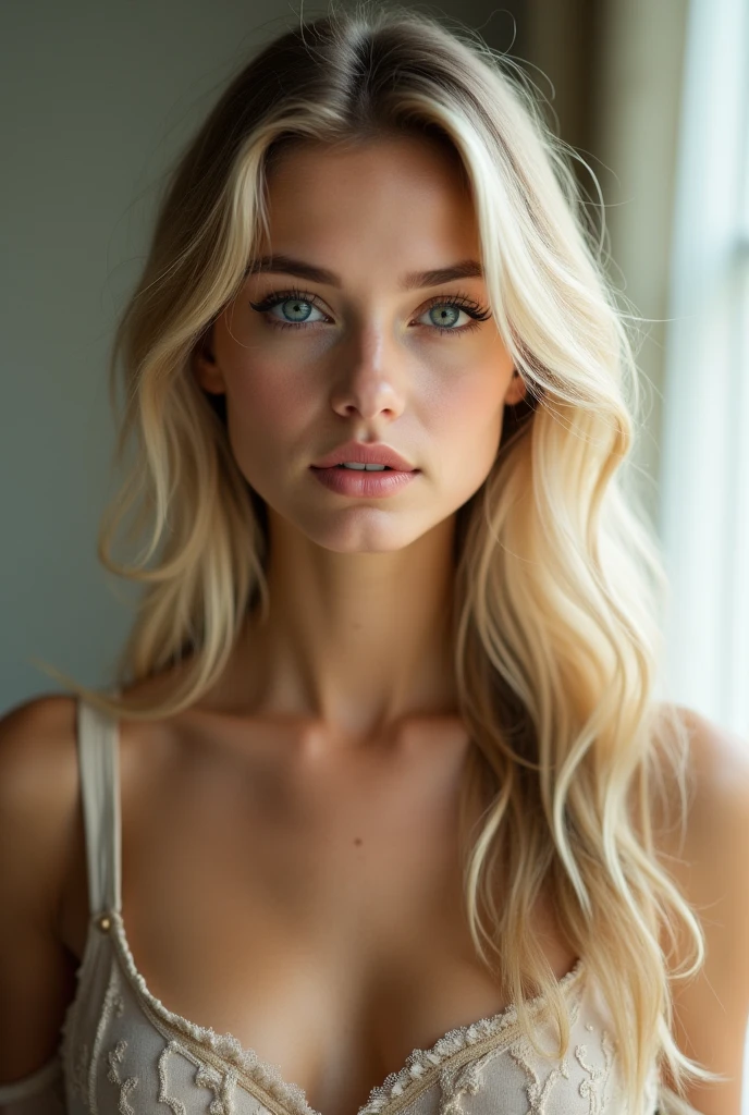 an ultra hot gorgeous european woman, wavy blonde hair floating in the wind, age 23, she's a playmate, men magazine model, she's the embodiment of winter. Perfect anatomy, Perfect eyes, perfect hands, perfect body, perfect hair, perfect breast, accurate, UHD, retina, masterpiece, anatomically correct, textured skin, super detail, high details, high quality, award winning, best quality, highres, 16k, 8k, 1woman, (Ultra realistic, high res), (highly detailed eyes, highly detailed hair, highly detailed face, highly detailed plump lips), (off shoulder with open breasts), breasts, upper body, caute smile, (best quality:1.4), Raw photo, (realistic, photo-realistic:1.37), professional photography, cinematic light, (fine face: 1.2),fashion model 20 years old, cute, [[[[pure eyes]]]], [[[[closeup]]]], [[[[chest]]]], [[[[neck]]]], [[[[shoulders]]]], perfect eyes, perfect iris, perfect lips, perfect teeth, perfect skin, soft front light, glow, HDR, (muted colors:1.2), Retrato da mulher、white skin、((cabelo Castanho ondas suaves)) Best Blanco Romantico、8k resolution、Frente Illuminada、American Girl Portrait、solo、20-year-old、beautiful face、Upper body、medium side cut、beautiful blonde hair、beautiful little face woman, solo,　black theme,　look at the audience,one woman, It&#39;s real, Wolfsan-6500-V1.3, anime、anime style、beautiful diamond eyes、20 year old american girl、braided hair、swimsuit、portrait beautiful detailed woman, very detailedな青い顔, Reality, beautiful narrow blue eyes, huge file size, Super detailed, High resolution, very detailed, highest quality, masterpiece, An illustration, very detailed, ticker, Unite, 8K painting wallpaper, fine, fine details, masterpiece, highest quality, Hvery detailed ticker uniform 8K wallpaper, face light movie lighting、Cute Blouse, dark background, oil, masterpiece, diffused soft film lighting, Portrait, highest quality (perfect face:1.4),stunning girl pictures,(8K and、photorealistic:1.25) 、(lip gloss、eyelashes、shiny face、shiny skin、highest quality、超High 