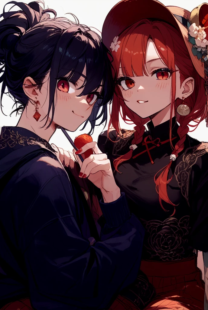 China dress、One person、Red hair、Shortcuts、Arima Kana