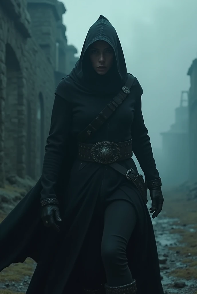 modelshoot style, (extremely detailed CG unity 8k wallpaper), full shot body photo of the most beautiful artwork in the world, cloak armor, professional majestic oil painting by Ed Blinkey, Atey Ghailan, Studio Ghibli, by Jeremy Mann, Greg Manchess, Antonio Moro, trending on ArtStation, trending on CGSociety, Intricate, High Detail, Sharp focus, dramatic, photorealistic painting art by midjourney and greg rutkowski