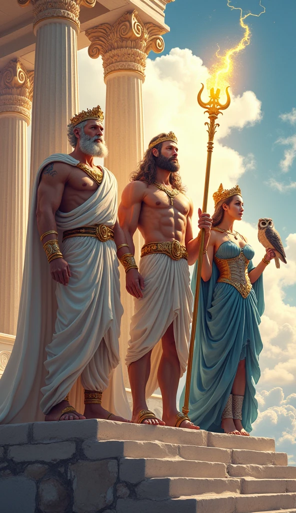 Modern Zeus photo with his friends