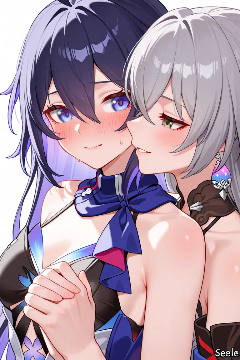 Cute two girls with skirt belly punch in the corner of the ring,((masterpiece)),long hair,beautiful white skin、 ((charming))、happy smile、perfect proportions、(((Kickboxing)))、(((Mixed wrestling))), cute woman, baby face, BREAK source_anime, high detail, looking at viewer,POV, large chest, best quality, highly detailed, young face, white background,Droopy eyes,relaxed face,attacking girls,frilly skirt,heart hair ornament,Fist