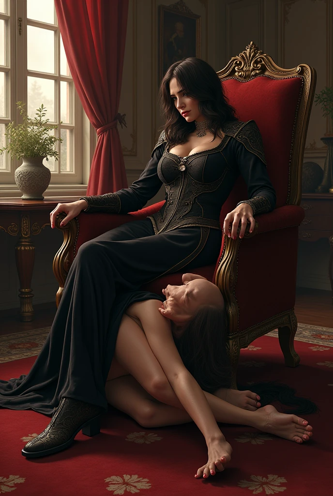 Big dick futa beautiful detailed face lady dimitrescu with big hard dick, in tight long dress, futa lady dimitrescu with big dick fucking her curvy maid, night balck bed lady dimitrescu fucking her curvy maid in pussy in doggy styl high quality 3D detailed art, 3D 1000k, beautiful futa lady dimitrescu with big dick fucking her curvy maid, screaming with smile