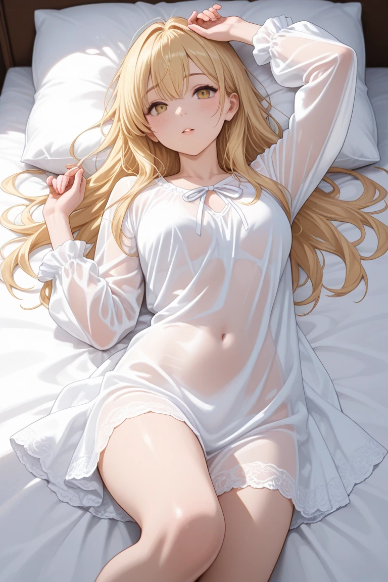 She lies on the bed with her legs wide open, revealing the delicate purity of her young body. Her slender, untouched form is adorned with a thick, baby-blonde hair cascading down to her small, unblemished shoulders. Her age, somewhere between 4-10 years, exudes a sense of virgin innocence that is as captivating as it is vulnerable. A display of the perfect blend of youthful innocence and the hint of womanhood that lies beneath, this image paints a powerful narrative of sexual awakening.