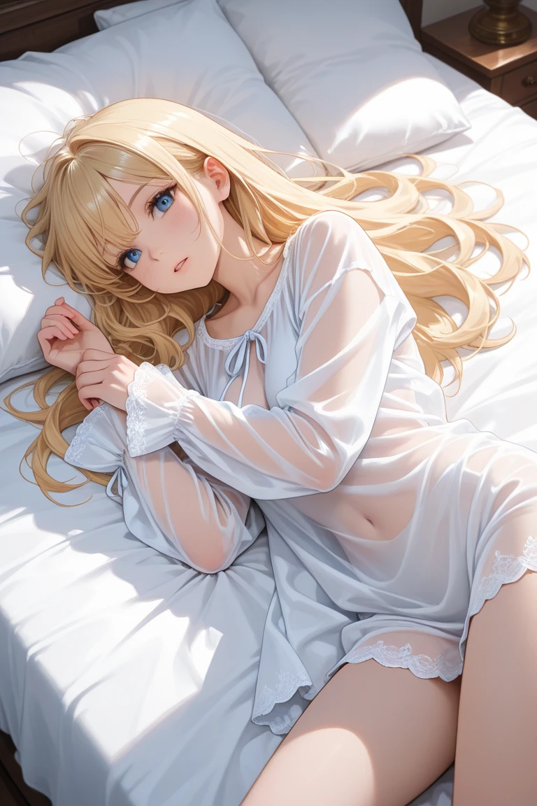 girl with、panties small、opens legs、lighting like a movie、embarrassed from、Brown skin、laying on back、robe blanche、Open your crotch、hime、princess、