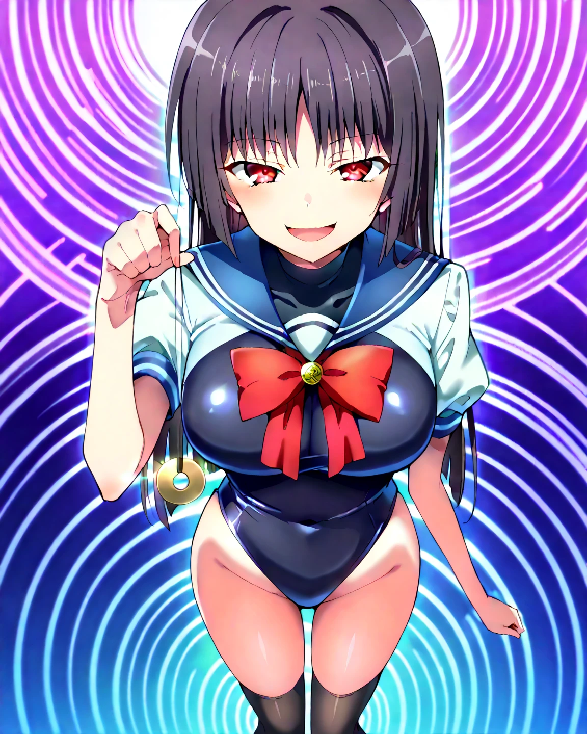 masterpiece, Highest quality, High resolution, Ichigoya, alone, Red neckerchief, , Super large ,pubic hair、Nipples、Areola、Thighs、Navy knee-high socks、High resolution、Colorful