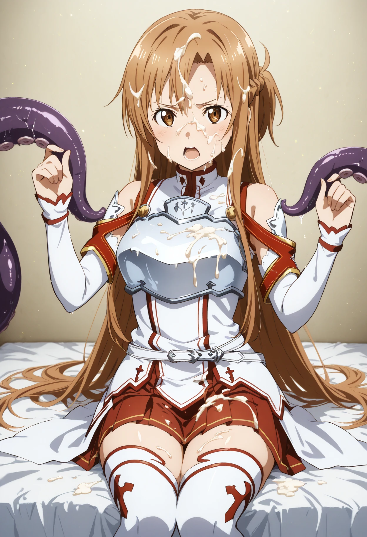 score 9, score 8 up, score 7 up, rating questionable,detailed background, nyammy,anime screencap, source_anime, 1girl, solo, open mouth,outdoors,park,night,looking at viewer,Closed eyes, face of pain, (Close your eyes) (It hurts a lot 1.7),Defeated,nipples,bound,restrained, too many tentacles,pink tentaclestentacles,bound by tentacles, bound neck by tentacles,midair,cum in pussy, covered in cum,cowboy shot,torn clothes,dirty ,empty eyes,half-closed eyes,crying,tears