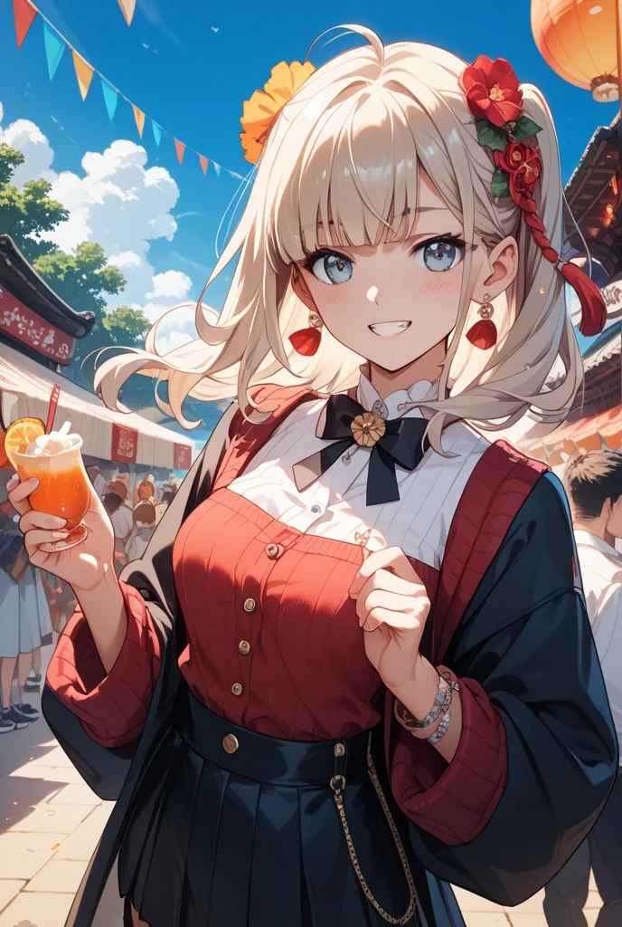 (8k, RAW photo, best quality, masterpiece, highres, absurdres, ultra detailed:1.3), (Photography, realistic, photo-realistic:1.4), (beautiful natural lighting, beautiful deatailed shadow, beautiful detailed glow :1.4), atmospheric, 

BREAK, 1 beautiful girl, girl, (cute:1.5),(chibi:0.5),(cute:2.0),(Loli:2.0),(12 year old girl),(big breasts:1.65),(chin hair,blonde,blue bow,green eyes,Eyebrows visible through the hair,side lock,long hair with bangs parted, hair flower, hair ornaments, big ribbon in hair, curly hair, ponytail:1.6),:he, white feathers, one thin white wing, Ang he wings, spread,(blushed, Gentle smile:1.45) ,        BREAK

//Character
1girl,
BREAK

//Character
 1-girl
 Blake
 //Fashion 
 Modern Kimono Inspired by Fireworks
 This modern twist on the traditional kimono features a longer, above-the-knee length and a fitted waist. The light, flowing fabric of deep navy blue is decorated with an intricate multicolored fireworks pattern that sparkles with metallic threads, 
 BREAK
 Strappy red sandals and delicate gold hairpins with small firework motifs, accessorized with simple gold earrings and matching bracelets,
 BREAK

(A girl carries a large tray of shaved ice, a coffee shop at sea, beach background:1.2),(slender,  long sleeves:1.2), (gorgeous table, huge shaved ice and huge sized iced coffee on the table:1.35), (left index finger in mouth,leaning forward:1.25),,

 BREAK wakame,wakame,wakame,(cowboy shot,from front:1.4) BREAK manga illustration.media,manga style,(ultra rich intricately proper sketch+pastel+airbrush+colored pencil:1.1),(ultra highres composition details:1.2), (delicate illustration), (pastelcolor style illustration:0.9), (watercolor style illustration:0.4), 