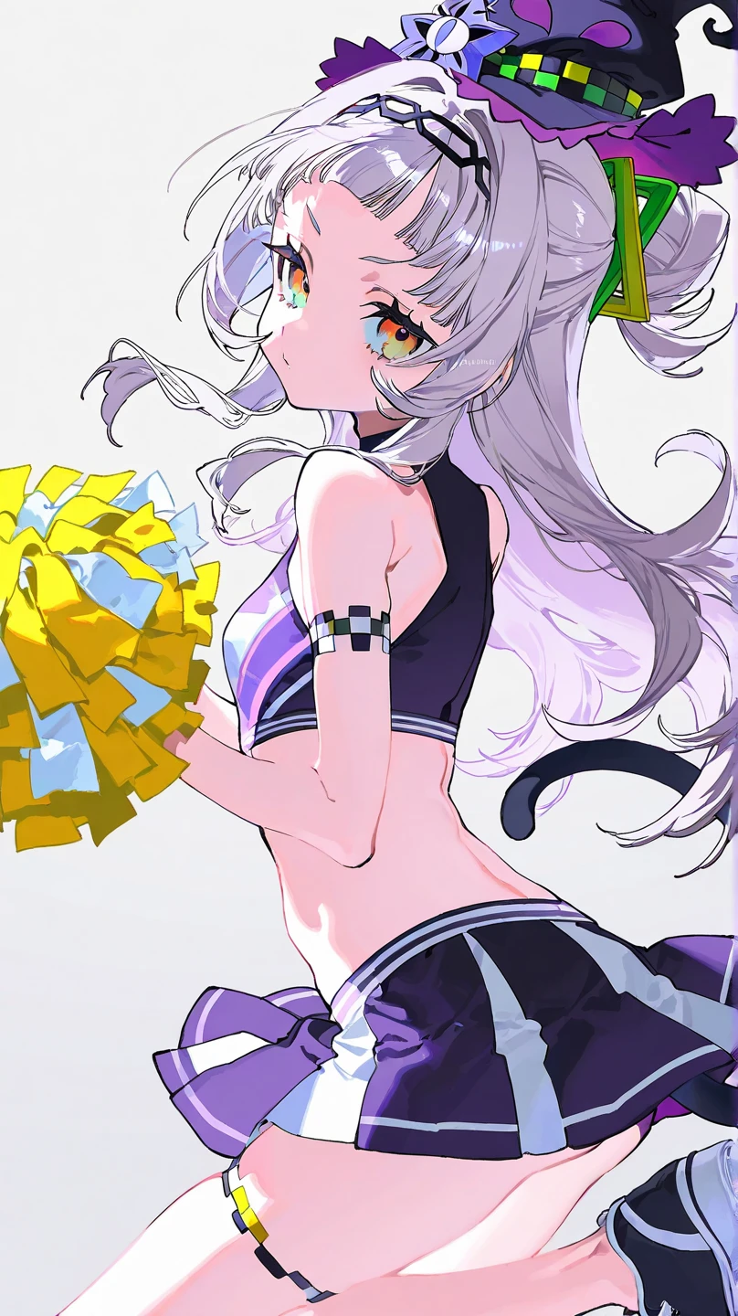 ((Masterpiece)), best quality, absurderes, ultra detailed, 8k, dynamic pose, super complex details, intricate details, holographic, cowboy shot, golden ratio, super cute girl, neon aura, delicate and beautiful face, cosmic cheerleader, mature girl, super beautiful asian girl with super beautiful glowing eyes, super beautiful glowing multicolored hair, nice and sexy body, slim body, perfect body, wearing a super sexy cosmic cheerleader outfit, holding neon pom poms, in the center of the galaxy