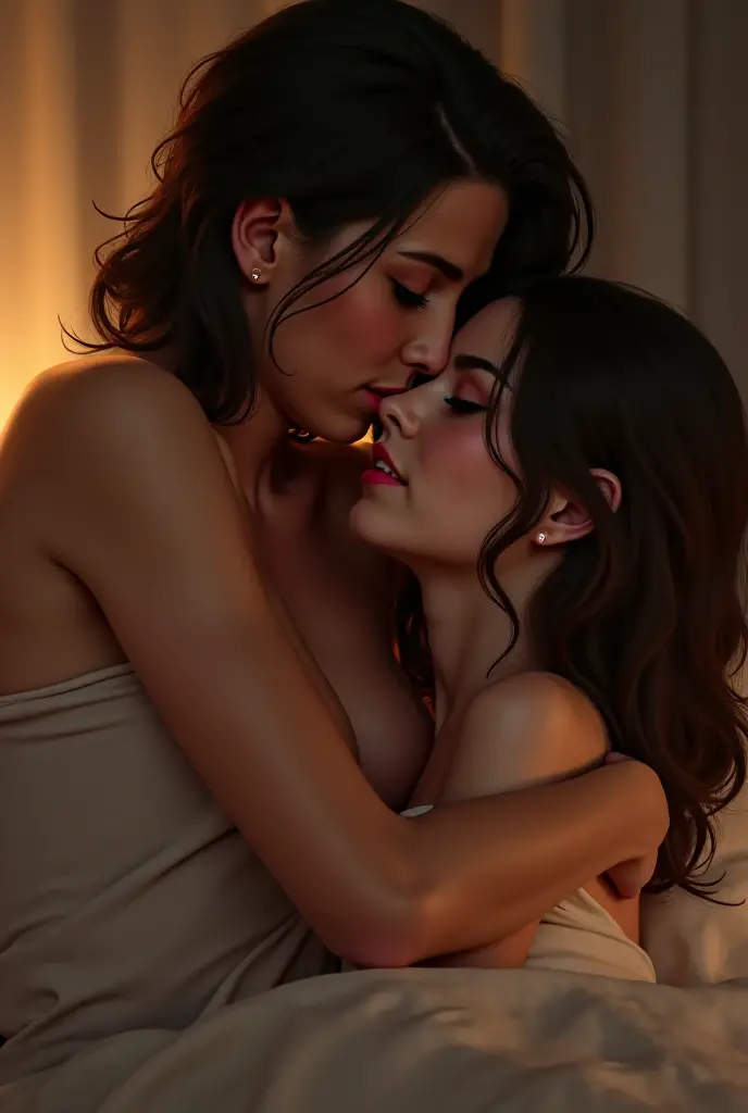 beautiful horny hijab indonesian lesbian girl,mom and teen,laying down,bra and panties,hugging,french kiss,breast grope,view from far,,raining,x
