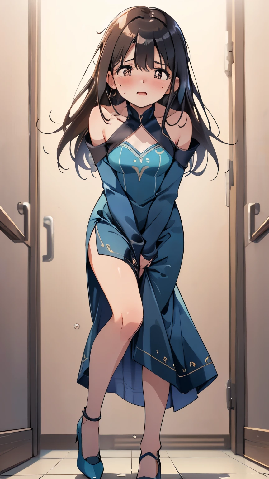 BREAK looking at viewer, BREAK (masterpiece:1.2), best quality, high resolution, unity 8k wallpaper, (illustration:0.8), (beautiful detailed eyes:1.6), extremely detailed face, perfect lighting, extremely detailed CG, (perfect hands, perfect anatomy),Miku Nakano, Miku Nakano Chick III, Long Hair, Bangs, Blue Eyes, Brown hair, Hair between the eyes,medium Breasts,skinny fit,long legs,thin legs,room,soft light,night,sexy lingerie,lace,fishnet,fishnet stockings,full body,nipples see through,nipples,standing in middle.