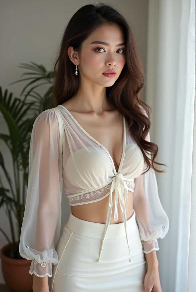 (((upper body shot))),Ultra-high resolution,big eyes,((brown eyes)),Japanese,(forehead),(a girl),(1 girl),((17 years old)),(cute),pretty,((facing at viewer)),arms behind back,grin,(((black lace clothes)))