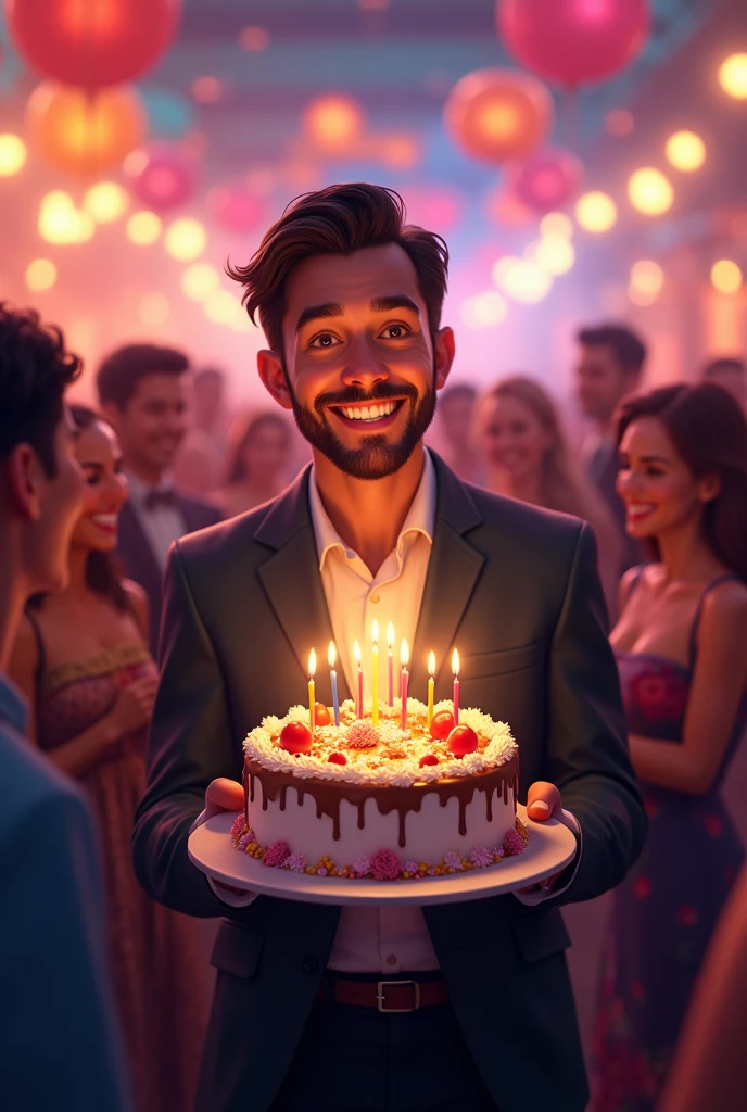 Create art with 9,50cm high by 21cm wide with birthday theme for men