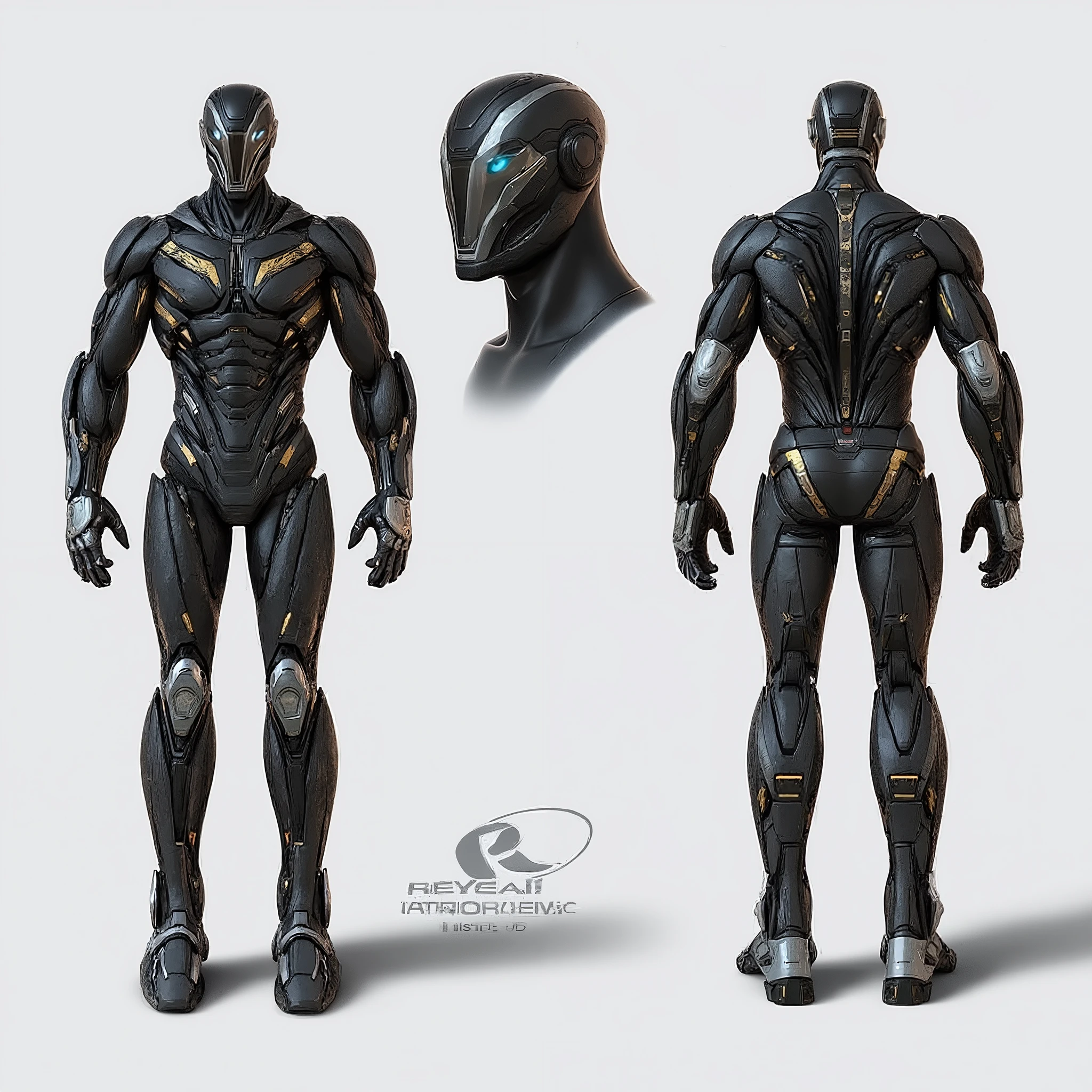 Generate an image of a futuristic full body male nanotech suit designed for an anti-hero. The suit should predominantly feature a sleek black color with a mechanical demon wings with thrusters, fierce helmet covered with hoodie, glowing blue eyes and blue LED lighting. Incorporate organic high-tech armor details with jet boots that suggest advanced technology and functionality. The design must include a mechanical retractable titanium hoodie that enhances the overall futuristic look. Aim for a balance between elegance and intimidation in the suit's silhouette and structure. 8K, high quality, white background