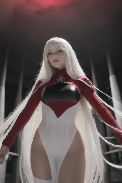 18 yo girl, white spider man suit, long curly blunt hair, blonde, beautiful face, rain, roof, masterpiece, intricate detail, perfect anatomy