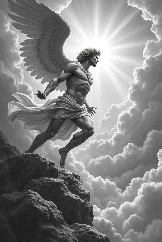 Flying angel tattoo for men