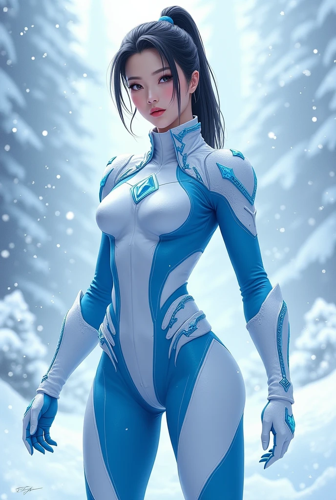 {Lucy Liu, linda, corpo inteiro perfeito, neve, frio, cachecol, toca, aurora boreal.
