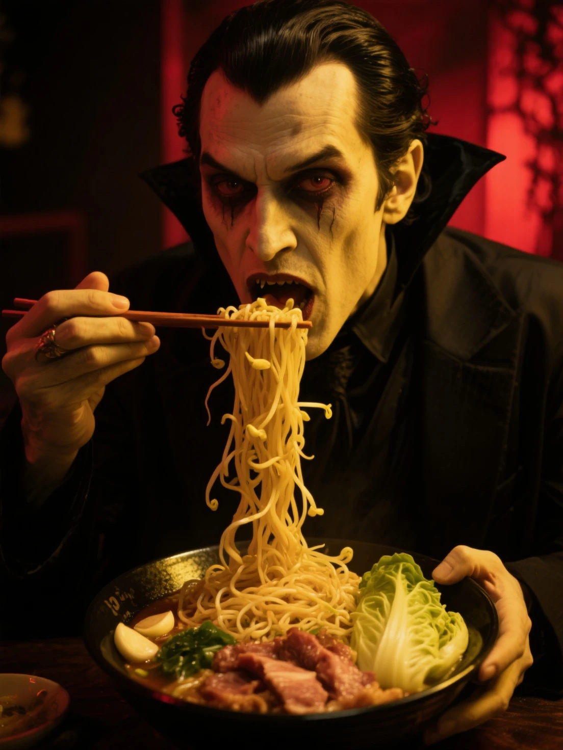 ドラキュラ男爵ニンニクマシマシ食す！