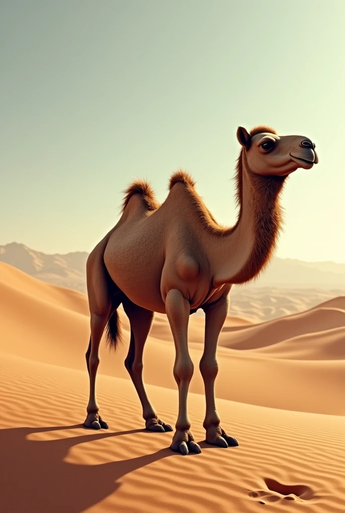 Red camel on desert