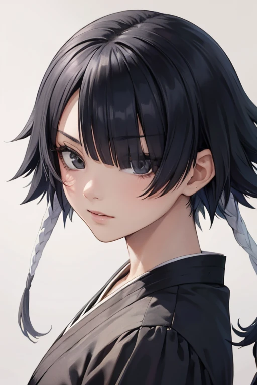 a young man wearing blackt-shirt, in the style of japanes anime, dark gray and black, light gray and black, 8k uhd, male focus, jewelry, smile, closed eyes, facing viewer, shirt, necklace, grey hair, bracelet, short hair, black shirt, pants, dramatic angle, extreme angle shot, bright color grading, lens flare, gangster room(Masterpiece artwork:0.72)(uhd artwok:1.31)(slim nose:0.5)(detailed face:1.29)(aura:1.2)