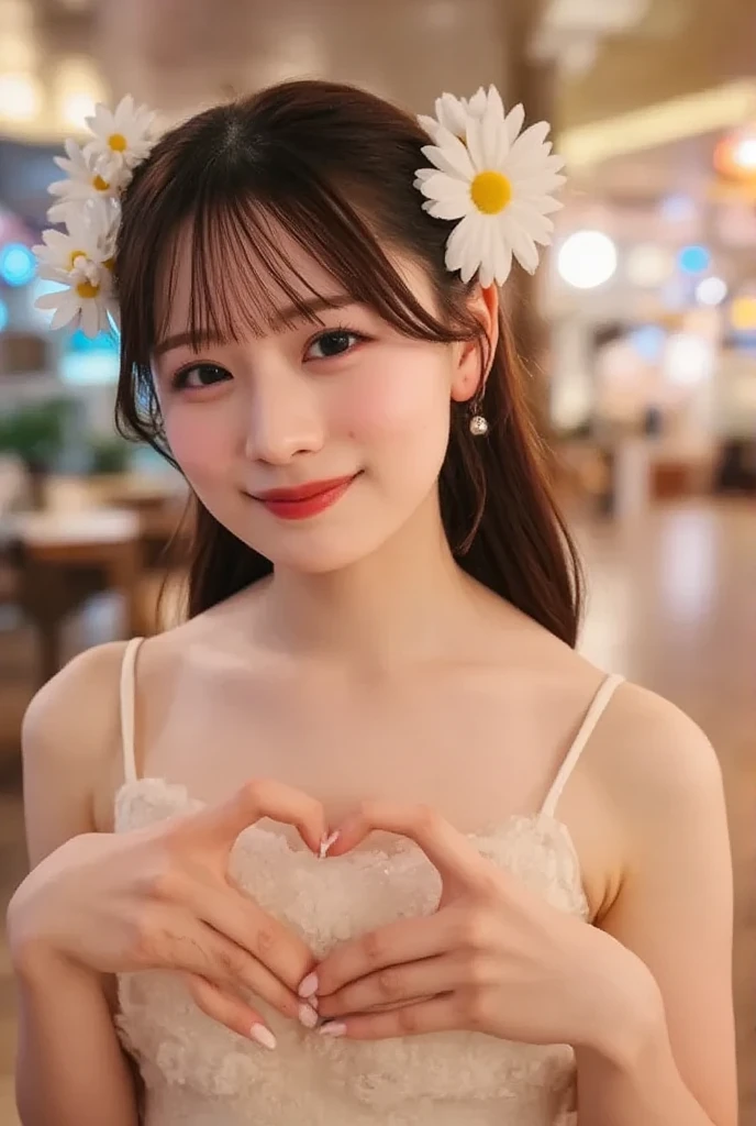 masterpiece, best quality, 1girl, Heart-Shaped_Boob_Challenge,fit body,white ballet dress,in garden