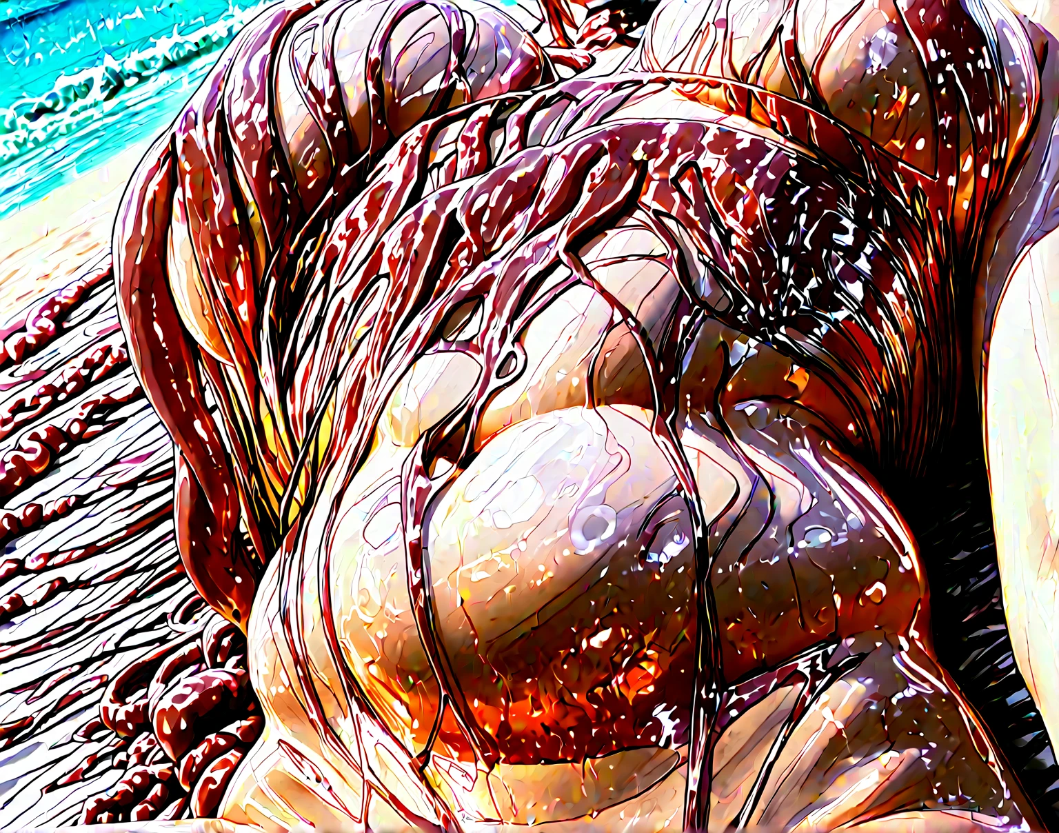 (NSFW:1.5),((Raped by aliens)),((Raped by a grotesque alien)),(((Cruel強姦))),(masterpiece:1.5), (highest quality), (unreality, High resolution: 1.5), (8K), ((slim woman:1.5)), (((Yoju Senki -A.d.2048-))), girl,, (((wounds and bloody skin:1.6))), dirty skin,((yellow hair)), (((可愛いgirl))), slightly droopy eyes, ((huge breasts:1.6)), ((saggy breasts:1.5)), (vaginal anatomy,vaginal incision,Vaginectomy),((a painful face)),sperm bukkake, bloody chest, bloody abdomen,(Cruel,terrible,horrific murder scene)),my shirt is torn,(Attacked in underground ruins),((Multiple tentacles inserted into the anus)), ((Extremely thick tentacles invade throat:1.6)),((all fours position)),pregnant belly