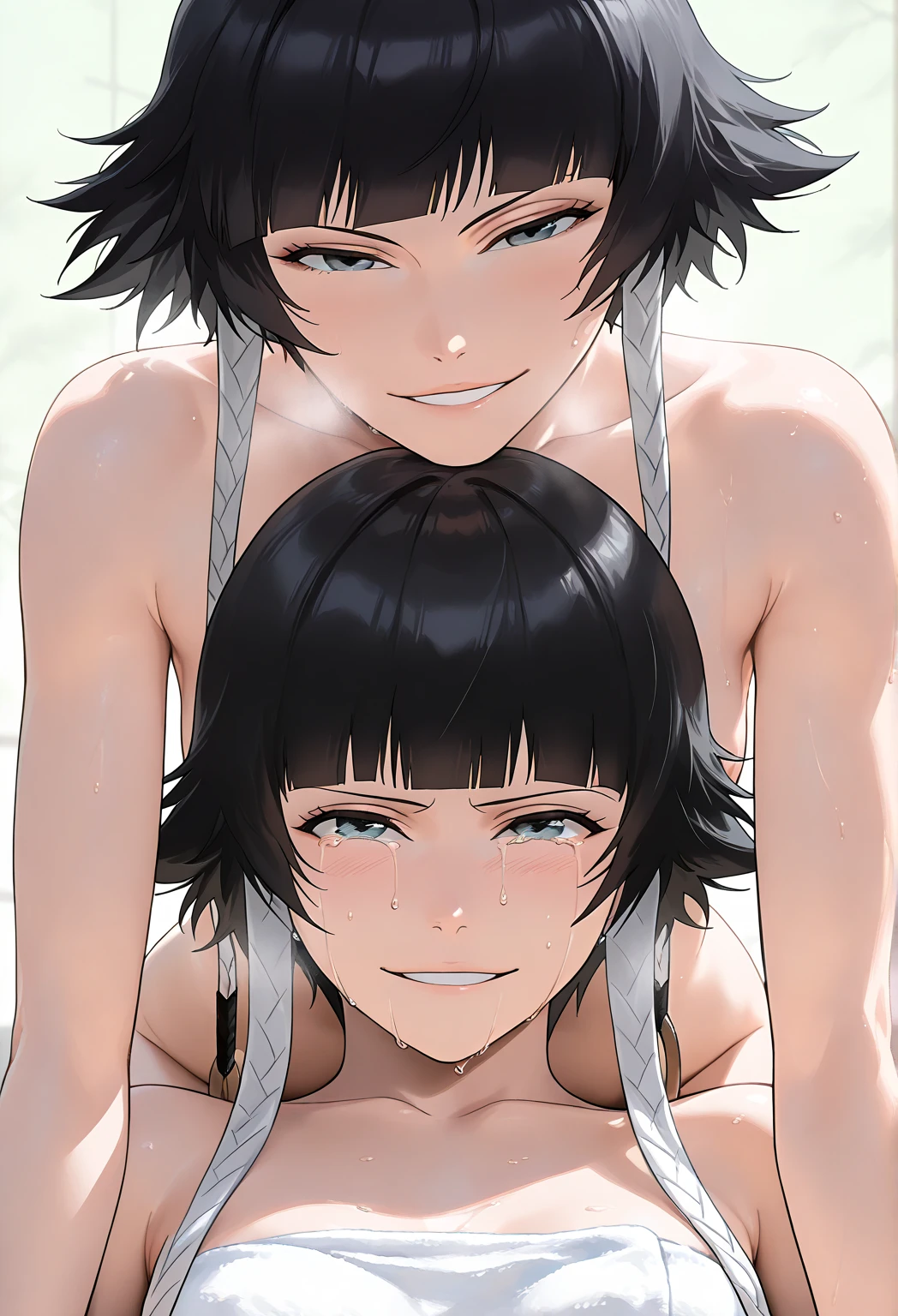 masterpiece,Highest quality,Super quality,Dark hair color,Youth Anime,Naked men and women,Nipples,penis,Pussy,Anime of the 2010s,Bright style