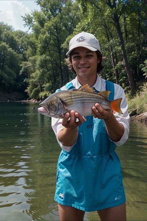 Fishing cute boy