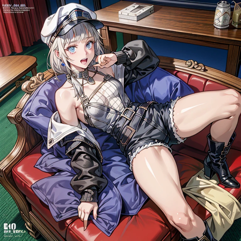 (((masterpiece,best quality,absurdres,8K))) ,
((KashimaOG, kashima \(kancolle\), grey hair, blue eyes, wavy hair, twin tails, tsurime, large breasts, tsurime)), 
((beret, epaulettes, frilled sleeves, jacket, long sleeves, military, military uniform, miniskirt, pleated skirt, red neckerchief, white gloves, anchor)),
((sitting,clothed:1.6,tied to torture chair, torture machine, chain, trapped, in basement, tortured,blindfold))