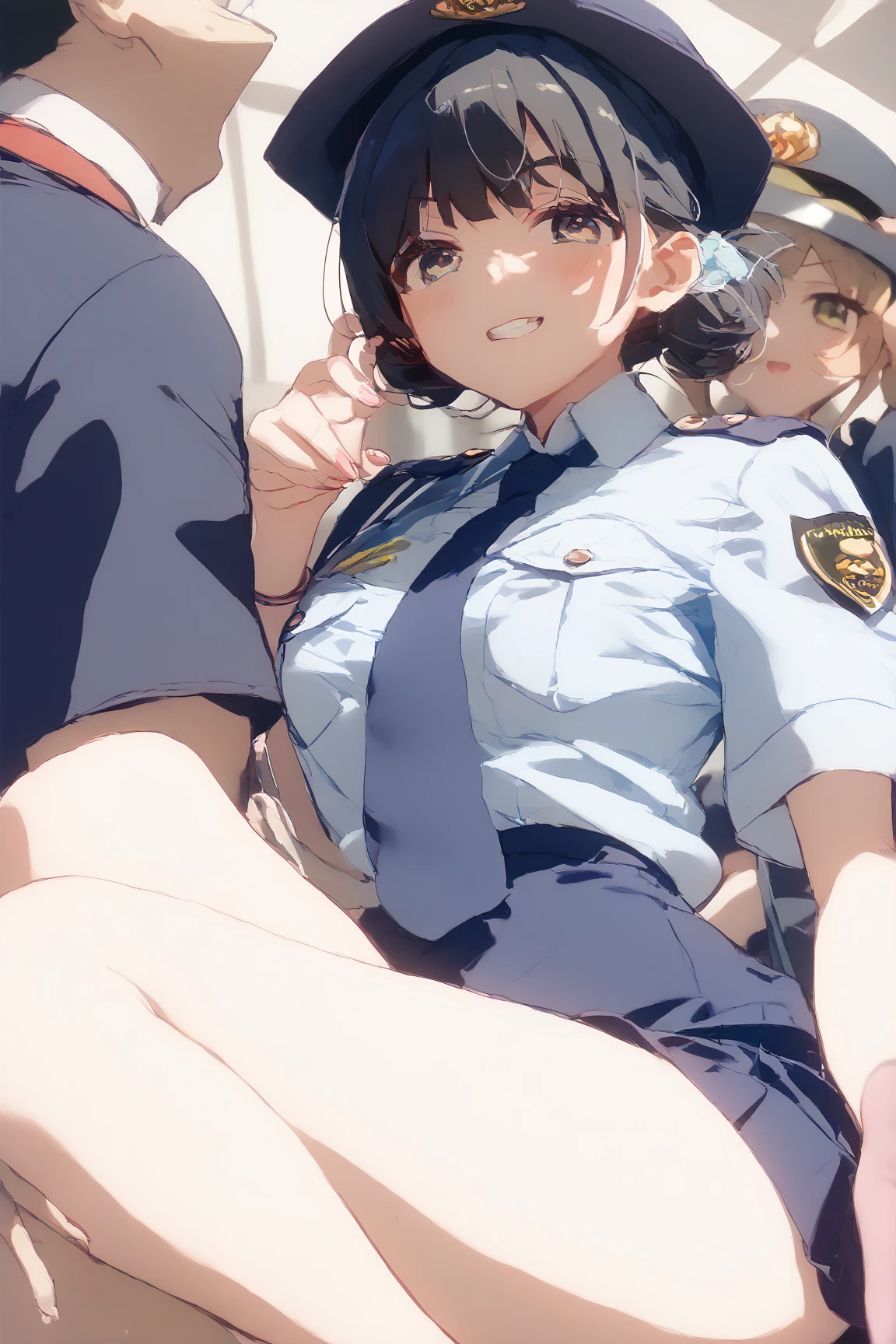 realistic, 1gril, per HD, 12k, slim body, rather big body, six pack body, big round breasts, uniform white marine army girl clothes, beautiful breasts, looking at the camera, doggy style sex, long black hair, facial details, detailed person, body details, hair details, breast details, vagina details, eye details, sweat details, sperm details, pose (Masturbating with 3 girls deflowers) whole body, klimaks masturbating, perfect masturbating, stay in beach, lesbian, licking dildo, klimaks face masturbating, squirting sperm, super climax sexual