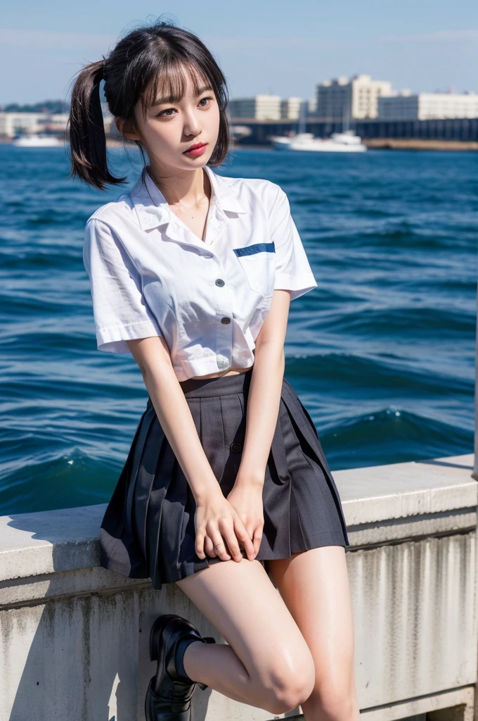 (top quality, masutepiece: 1.1), (Realistic: 1.3), (photoRealistic: 1.3),wallpapers, BREAK (((FF7,Tifa_lockhart))),(((Japan jk uniform,White short-sleeved shirt,Navy Blue Plaid Pleated mini-Skirt,Dark blue short socks,loafers))),(background big city,shibuya:1.1,hard rain:1.3,realy dark:1.2,rain dlop),(gravure pose:1.3,nogizaka idol),Ultra-detailed face, Detailed eyes,Red eyes, BREAK (((FF7,Tifa_lockhart))),(black brown hair, Large breasts: 1.2), (all body soaked:1.3),(wet body:1.3,wet hair:1.2,wet face:1.3,wet shirt,wet skirt), BREAK , About 18 years old,kawaii,(face focus:1.2),sensual,zettai_ryouiki:1.1,looking at viewer,Beautiful legs,