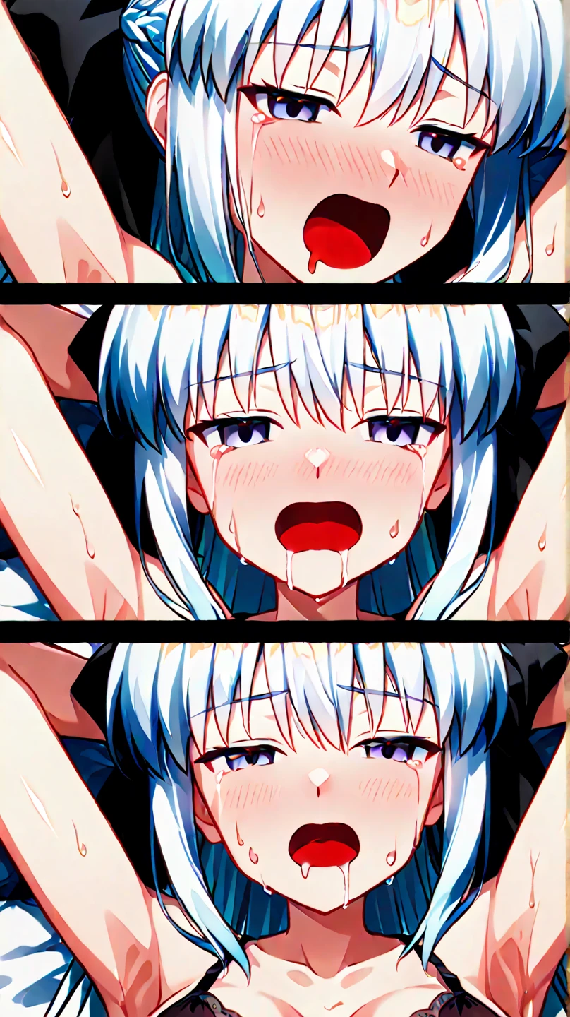 nsfw,sex,big penis,insert,pussy juice,yellow eyes,orgasm,(vulgarity:1.8),(fucked silly:1.8),(steam:1.1),(wet:1.2),(trembling:1.3),(tears:1.4),(drooling:1.9),(sweat:1.1),small breasts,light purple hair,short hair,spread pussy,heart shaped pupils,cum on body,bukkake,cumdrip,cum string,nude,bare,squatting,open legs,gangbang insert,3boys,fellatio,deepthroat,irrumatio,insert,cowgirl position,look from side,4p sex,cum in mouth,