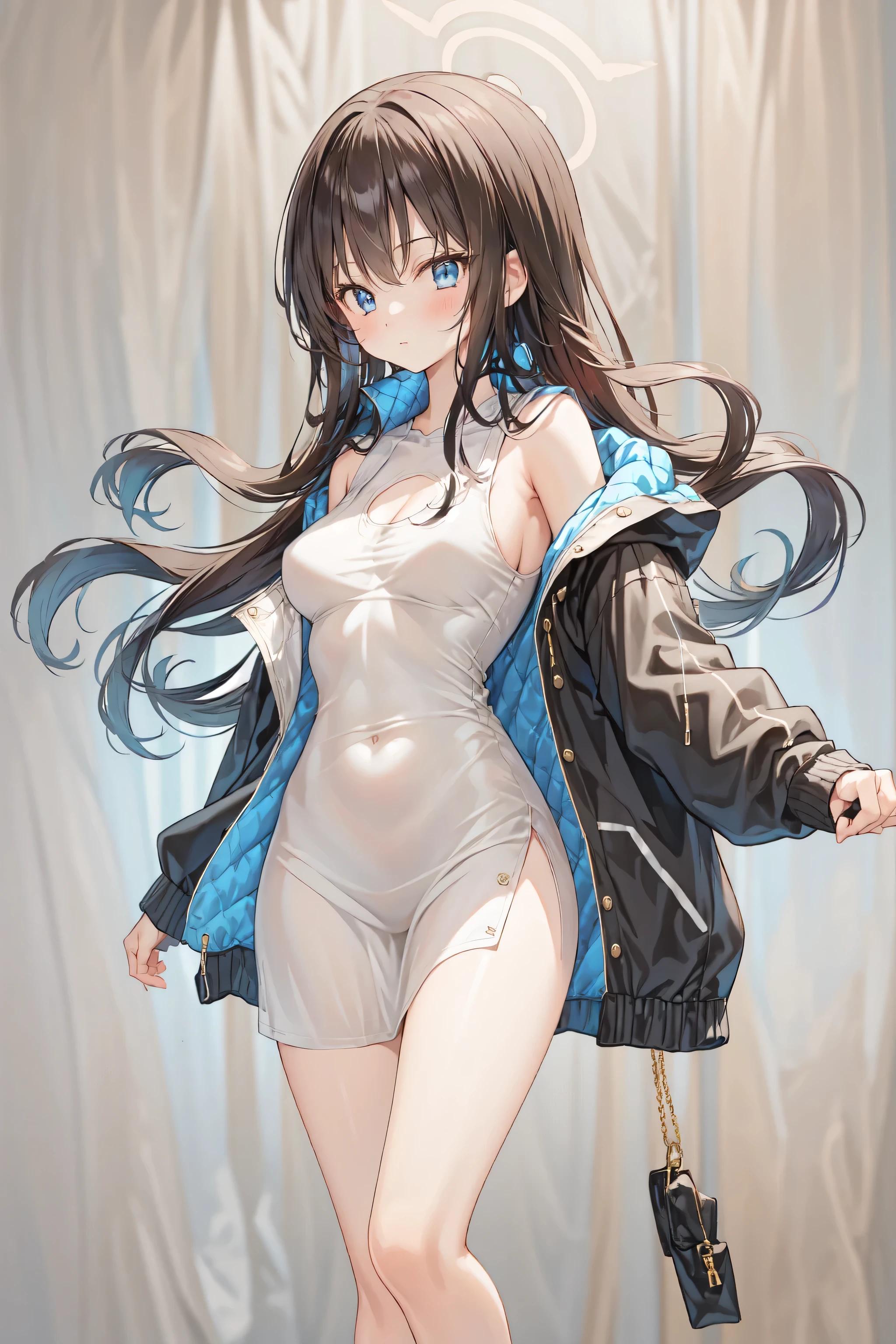 melancholy lighting, tranquil, Calm, Glow, masutepiece, Best Quality, 1girl in, (JinxLol:1.2), (hyperphotorealistic:1.3), (masutepiece:1.4), Best Quality,45 yers old, Beautiful Female Teacher, A sexy, barechested, fullnude, ((Realistic)), High quality , ultra-detailliert, ((Real Image)), ((Realistic skin)), ((Realistic face)),(Illustration:1.05), (Beautiful:1.05), (Beautiful detailed eyes:1.05), (Cinematic Light:1.1 ), Full body, Precise proportions, Slim Model Standing, Black curly hair fluttering in the wind, tulle, long thick legs, Large Thigh, Buttocks, blush, Shyness, 鎖骨, Abs, Double weave, Pretty face and delicate, Clear skin, Real Skin, (Face Detail), pores, 超A high resolution, 8K, parameters Best quality, masutepiece, 超A high resolution, (Realistic 2.0), More details, Detailed skin, Short Short Open Tier, Hair Brunette, Perfect well-drawn brown eyes, girlfriend, Pretty, Pretty, Flowers, Studio Lighting