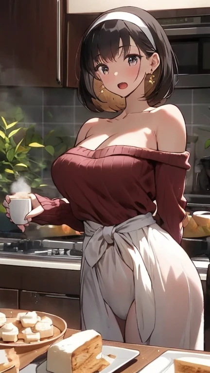 (((NSFW:1.3))) (((Full body view, completely naked with clothes thrown on the floor:1.9 Glare A long red skirt is lying on the floor:1.9 White panties:2.4 An elegant white short-sleeved blouse lies on the floor))),(((Apartment room、Are standing:1.3 Anxious expression、Tea on the table:1.3)))Mid-length bob cut hair:1.9. Big breasts:1.6、(((1 Female:1.3))), (((Brown Hair:1.3. Wavy Hair:1.5. Bob Cut Hair:1.9 Round Eyes Beauty:1.3. Shapely breasts, brown eyes, side-swept bangs, red cheeks:1.3 Sweat:1.3)))、(((Top quality masterpiece high resolution perfect human body:1.3))),(((Sweat:1.3,cute:1.3)))
