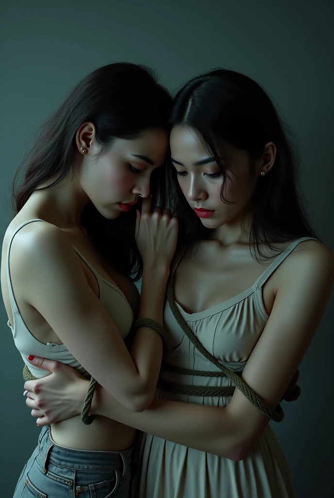 Girls tied up