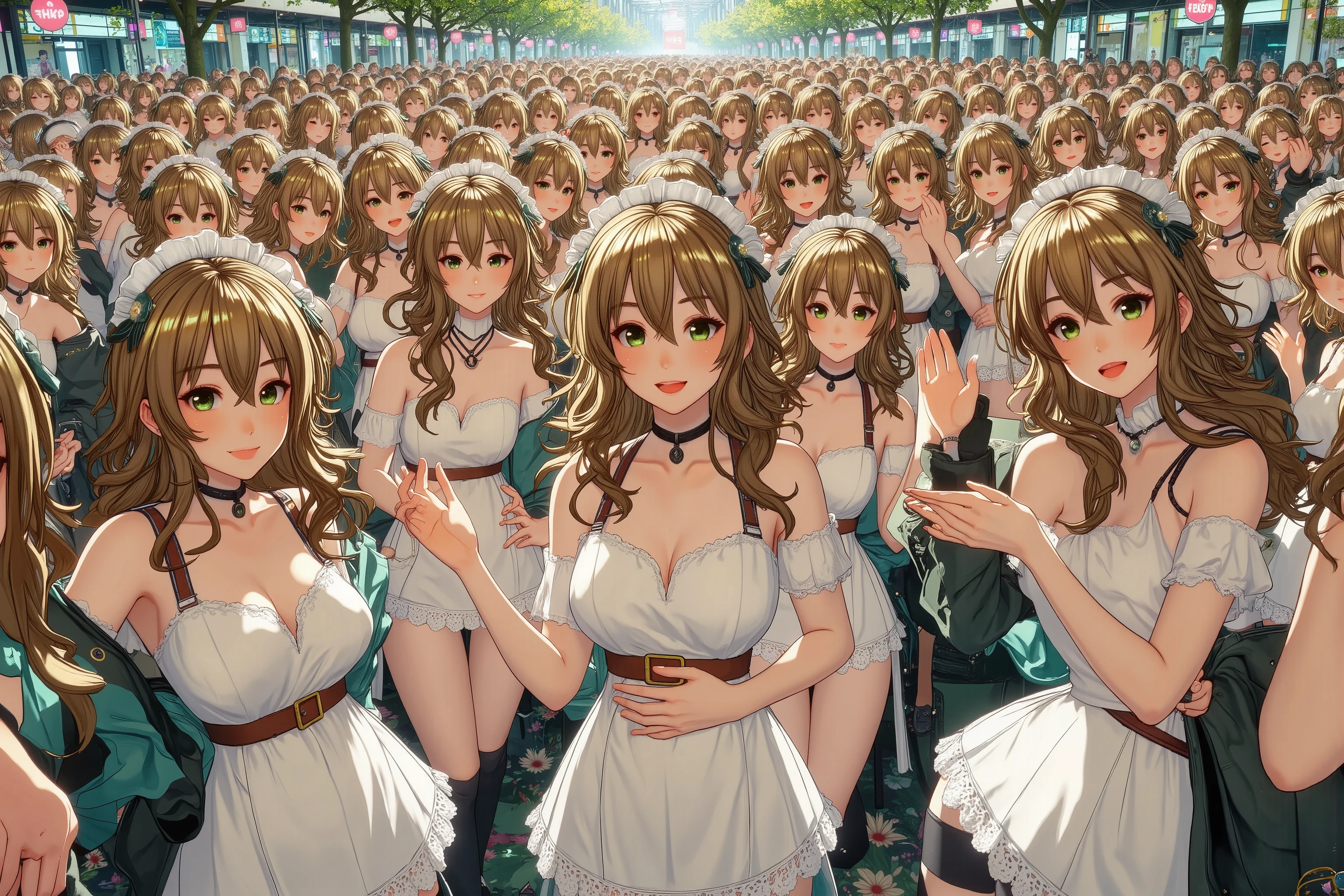 (((Myself=Japanese Beautiful Super Clones multiply girls))), (((((Myself OnlyのSuper Clones multiply girlsが超大群衆で熱愛溺愛して抱擁した描写, Myself OnlyのSuper Clones multiply girlsはSEXしたい))))), (((high quality Animation Art))), (Super Best masterpiece, 16K, 最高画質, 超高解像度, 超最高の作品完成度), (((超とてもカワイイ笑顔, 嬉しい表情, 茶髪少女))), (((((とても美しく詳細に正確な女体の動き, とても正確で違和感ない手足の動き, 超巨乳, 胸の谷間強調))))), (((春物カジュアル衣装))), (((Super Clones multiply girlsは世界中で超大増殖))) (とても詳細で正確な1点透視図法描写, 超広角視界, Super wide view, 多彩なアングル描写, ど真ん中被写体要らない),