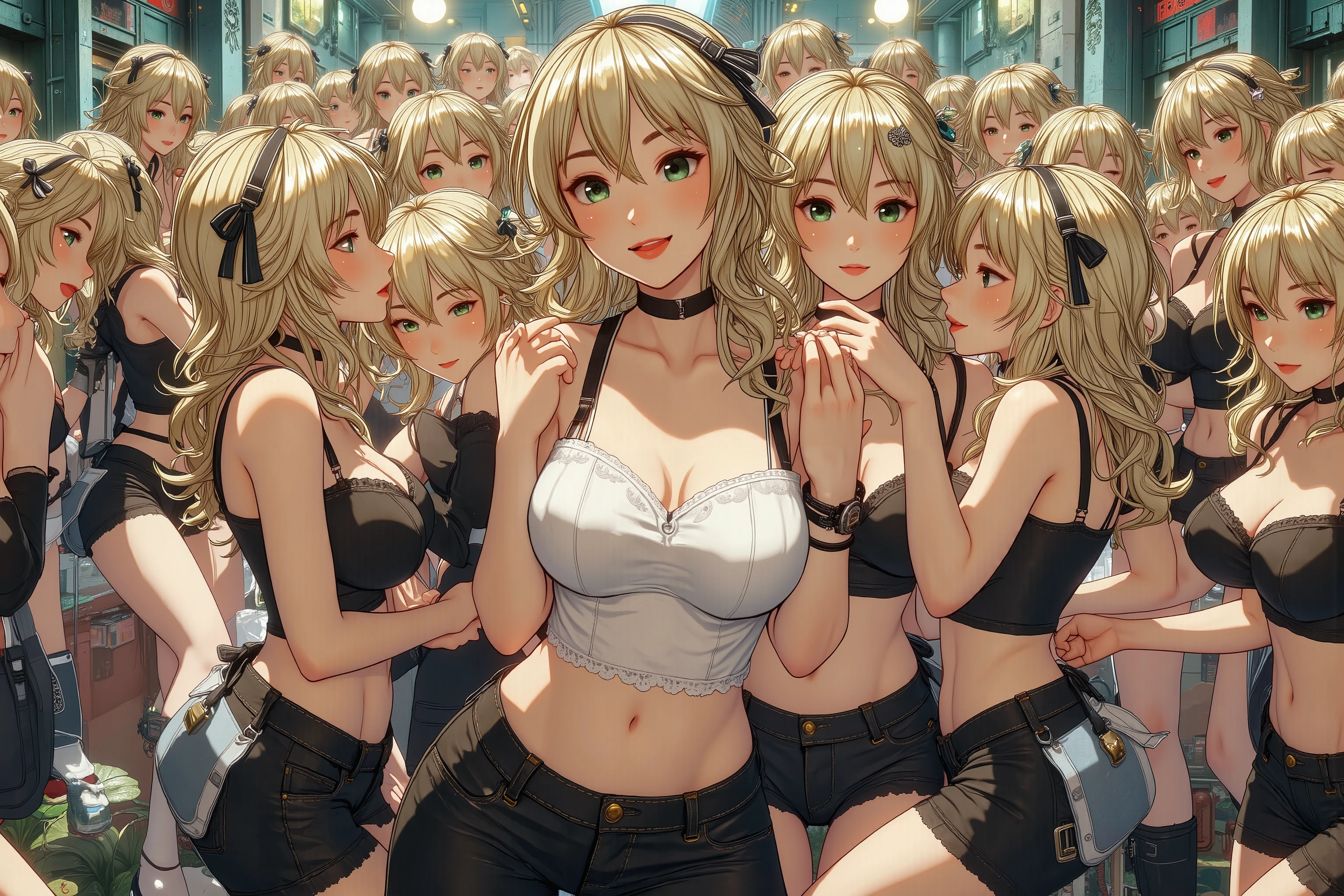 (((Myself=Japanese Beautiful Super Clones multiply girls))), (((((Myself OnlyのSuper Clones multiply girlsが増殖し超大群衆でMyself OnlyのSuper Clones multiply girlsと熱愛溺愛して抱擁した描写, Myself OnlyのSuper Clones multiply girlsとMyself OnlyのSuper Clones multiply girlsが淫乱中))))), (((high quality Animation Art))), (Super Best masterpiece, 16K, 最高画質, 超高解像度, 超最高の作品完成度), (((超とてもカワイイ笑顔, 嬉しい表情, 茶髪少女))), (((((とても美しく詳細に正確な女体の動き, とても正確で違和感ない手足の動き, 超巨乳, 胸の谷間強調))))), (((春物カジュアル衣装))), (((Super Clones multiply girlsは更に超大増殖中))) (とても詳細で正確な1点透視図法描写, 超広角視界, Super wide view, 多彩なアングル描写, ど真ん中被写体要らない),