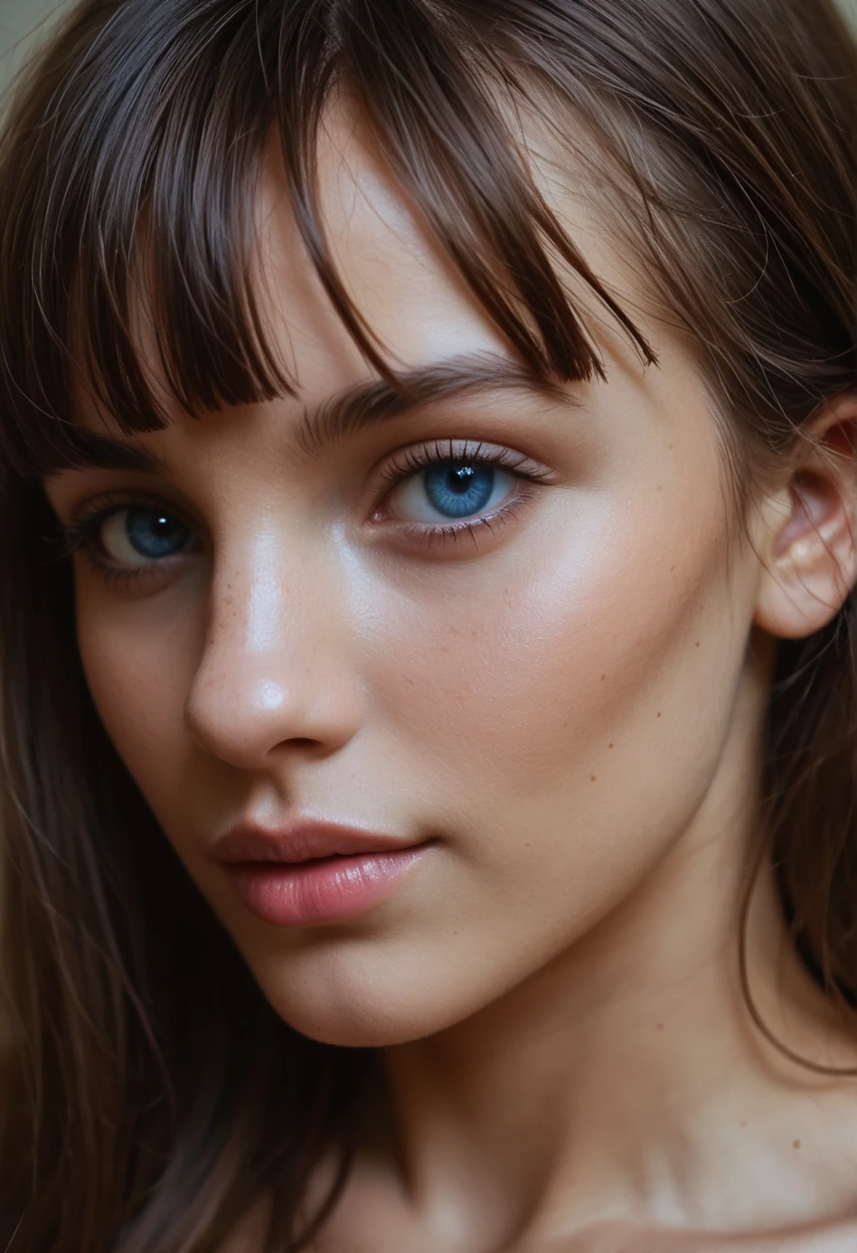 score_9, score_8_up, score_7_up, ultra realistic photorealistic skin, masterpiece, a Russian woman fondling her perfect breasts, large blue eyes, blunt bangs, close up portrait