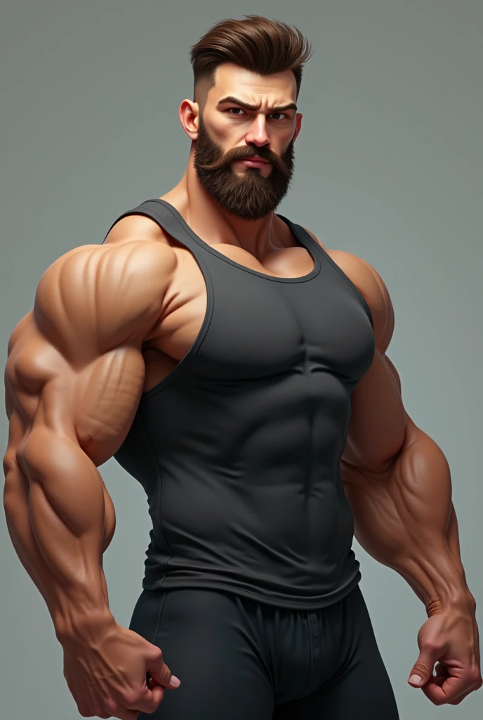 Handsome,faux haircut, clear face, clear eyes, heed looking at the side up, muscular body, muscular arms, huge pectorals, huge arms and hands, wearing white jeans, tattooed neck and body, Cropped feet,white background