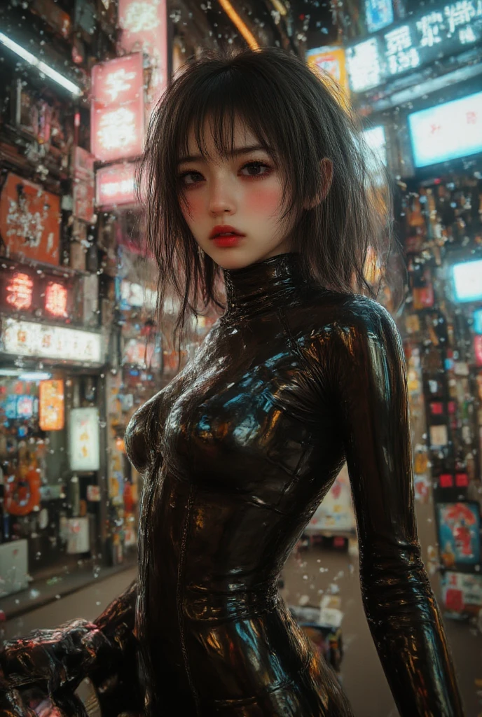 Psychedelic style, Anime character "Bladerunner", Lucy, Metaverse, Detail,