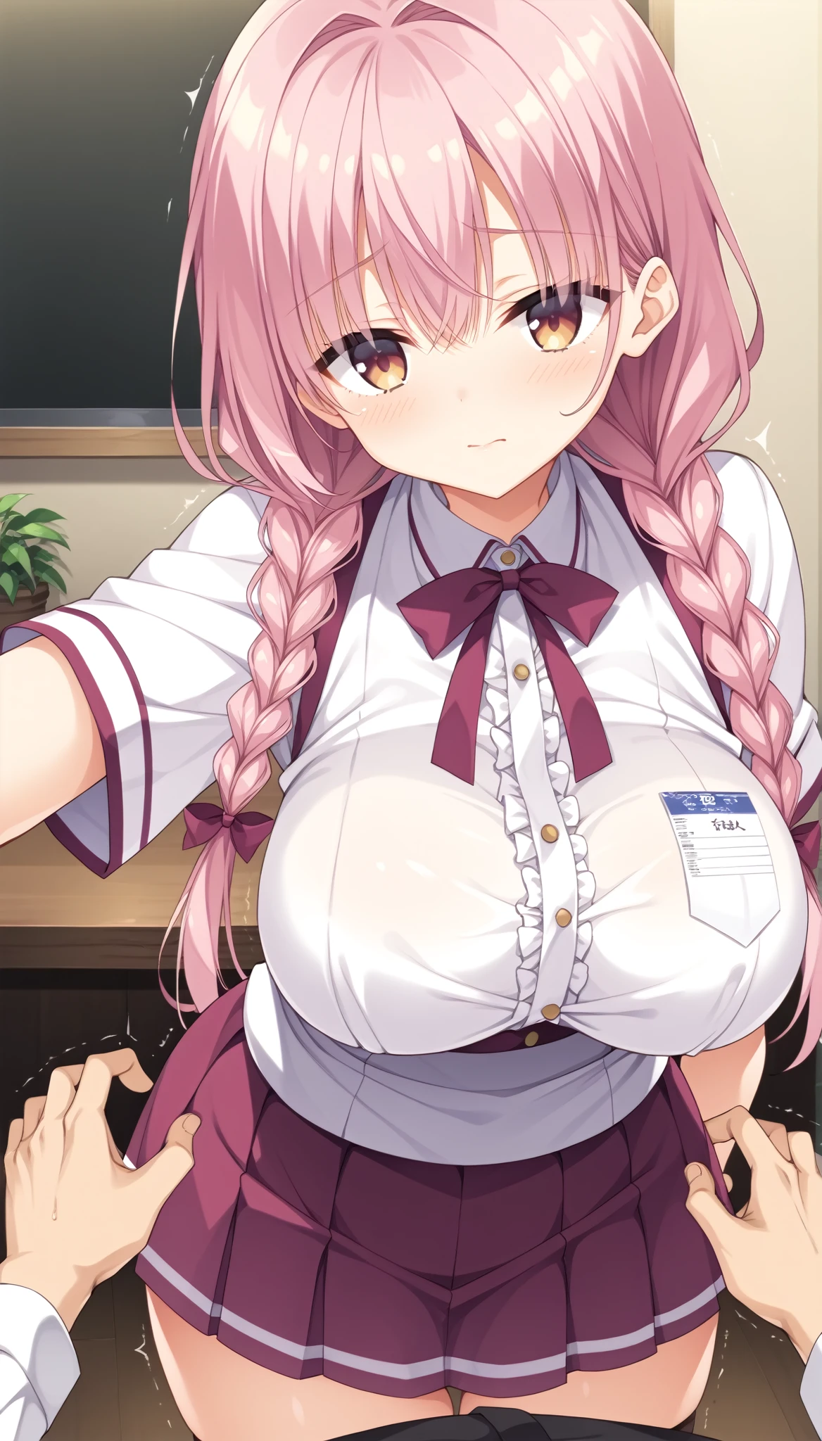 purple hair, two-tone hair, split-color hair, pink hair, blunt bangs, very long hair, purple eyes, . 1girl, solo, nsfw,, (wearing nothing: 1.5), large breasts., empty eyes ,, flooding, fire, heavy snowfall, frozen, file, crying, sea, cooking, whole body, Cherry tree、 blue sky, church,, classroom, garden, , nipple , wet, hospital、、、 amusement park、