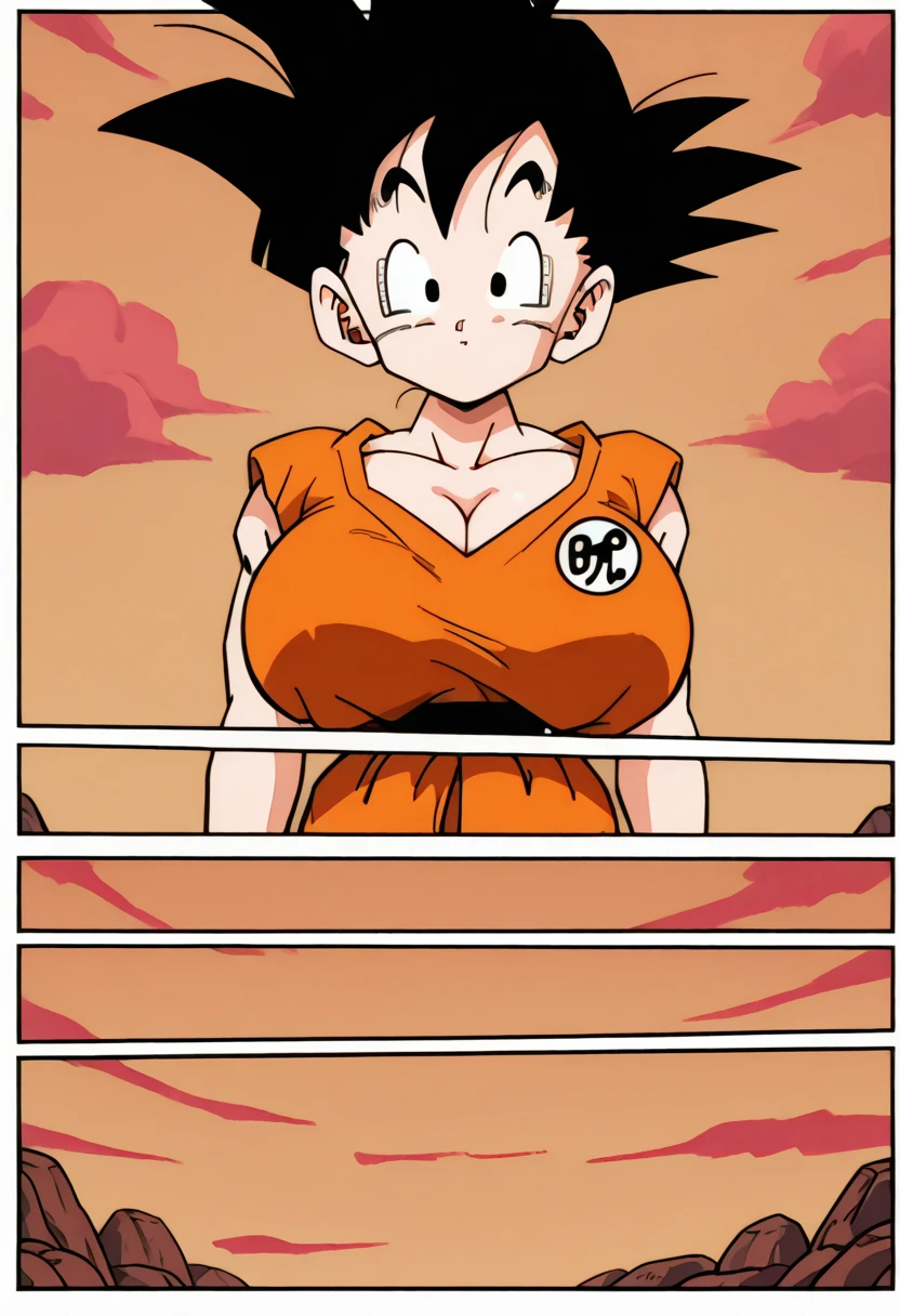 Goku with big female breasts